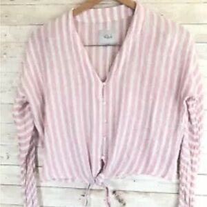 RAILS Sloane Rose Stripe Front Tie Cropped Top XS